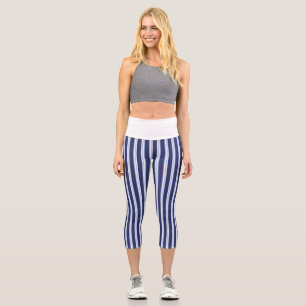 Leggings Capri costa azul/rayas náuticas