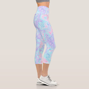Leggings Capri Cotton Candy Swirls 