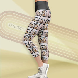 Leggings Capri Crea un collage de fotos personalizado con 4 fotos