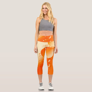 Leggings Capri Creamy Naranja Color Circular Resumen Diseño