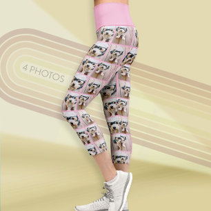 Leggings Capri Crear un Collage de fotos Personalizado con 4 foto