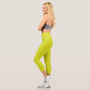 Leggings Capri Crear un llamativo fondo amarillo de apelación vis