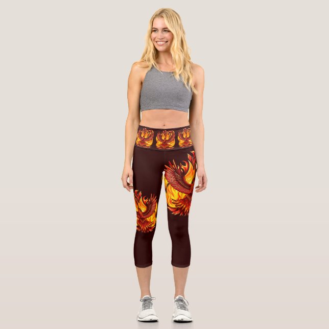 Leggings Capri Creatura mitológica inmortal de Phoenix (Anverso)