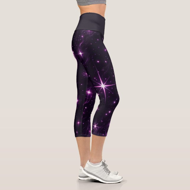 Leggings Capri Crepúsculo púrpura cósmico (Derecha)