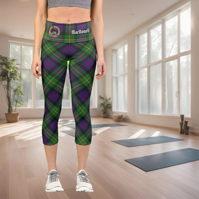 Leggings Capri Crest de Clan MacDonell de Glengarry sobre Tartán (Subido por el creador)