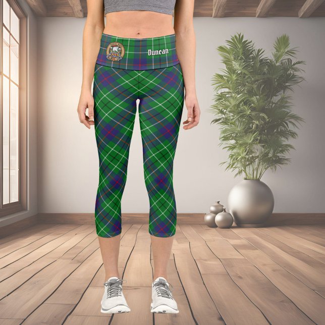 Leggings Capri Crestón del Clan Duncan sobre tartán (Subido por el creador)
