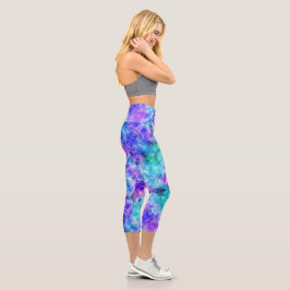 Leggings Capri Cristal púrpura y Verde azulado - Piernas Capris d