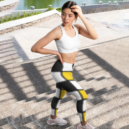 Leggings Capri Cuadrado amarillo dorado