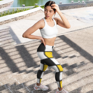 Leggings Capri Cuadrado amarillo dorado