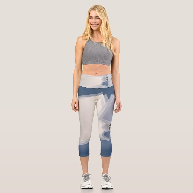 Leggings Capri Cuadrados de Fibonacci rodantes (Anverso)