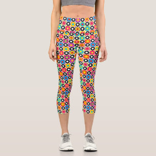 Leggings Capri Cuadrados de Flower Power