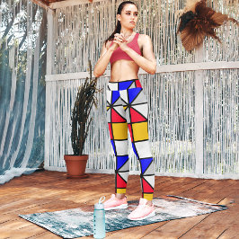 Leggings Capri Cuadrados diagonales coloridos