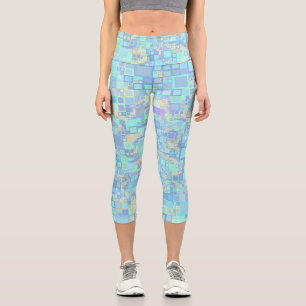 Leggings Capri Cuadrados divertidos coloridos y funky