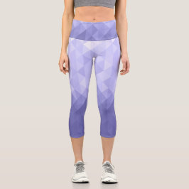 Leggings Capri Cuadrados geométricos de triángulo violeta púrpura