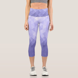 Leggings Capri Cuadrados geométricos de triángulo violeta púrpura
