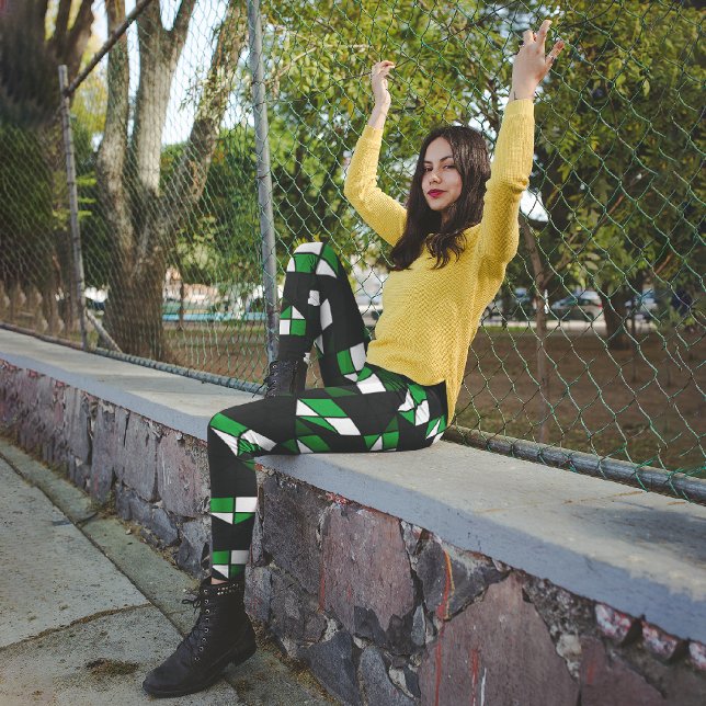 Leggings Capri Cuadrados geométricos verdes (Subido por el creador)