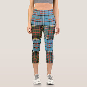 Leggings Capri Cuadro Escocés Clan Anderson Verde Azul