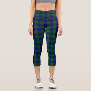 Leggings Capri Cuadros azul verde tartán Barclay