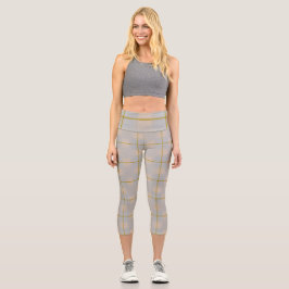Leggings Capri Cuadros de cielo + hierba 