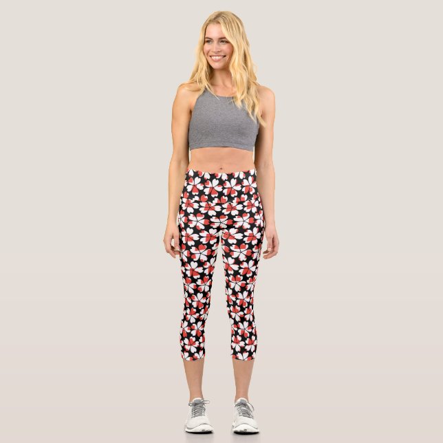 Leggings Capri Cubierta del interruptor de las luces de los patro (Anverso)