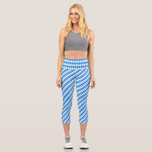 Leggings Capri Cubos azules geométricos sin soldadura
