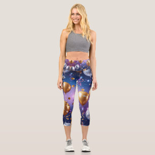 Leggings Capri Cuenta regresiva de confeti