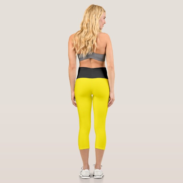 Leggings Capri ¡CUIDADO! Capris de alta destreza - amarillo/negro (Reverso)