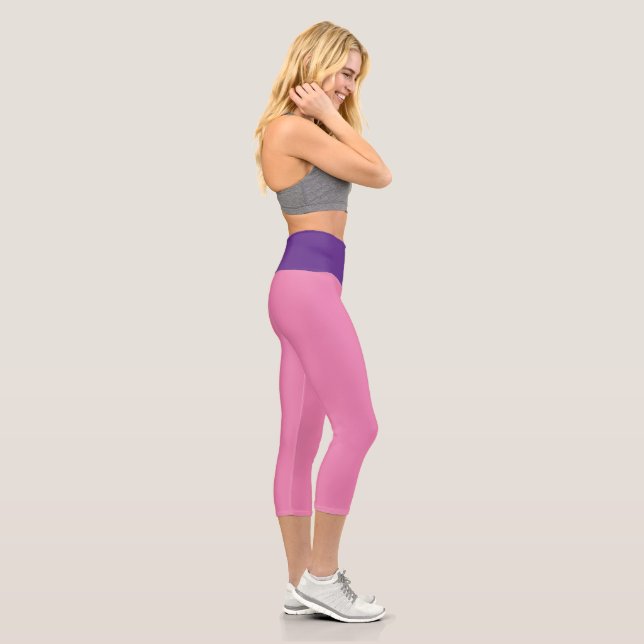 Leggings Capri ¡CUIDADO! Capris de alto deseo - rosa y morado (Derecha)