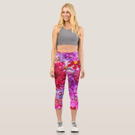 Leggings Capri Cultivo floral rosa