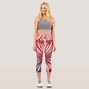Leggings Capri Cumpleaños 250 de América 1776-2026 Fuegos Artific