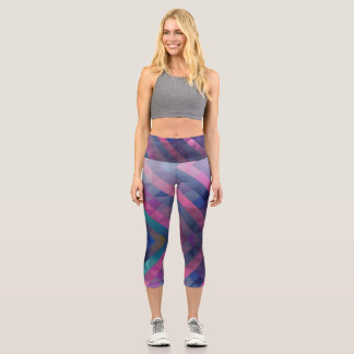 Leggings Capri Customizable Geometric High Waisted Capris