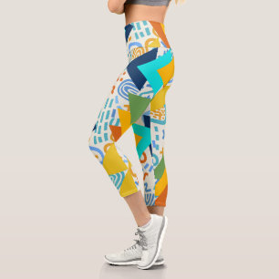 Leggings Capri Cuta de arte geométrico moderno de mediados de sig