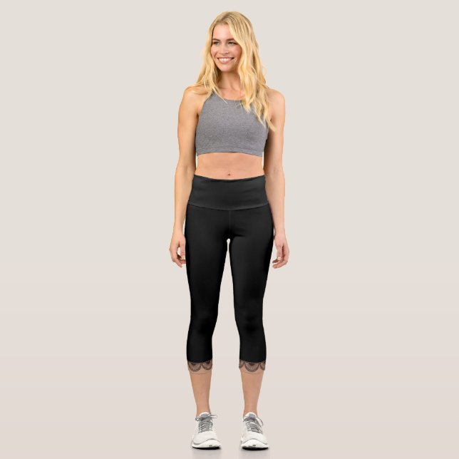 Leggings Capri Cute Black Lacey (Anverso)