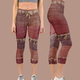 Leggings Capri Cute Boho Moda Rag Rug Multicolour