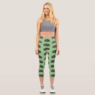 Leggings Capri Cute echidna con ilustracion de personalizado de a