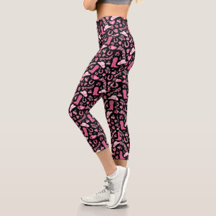 Leggings Capri Cute Girly Pink Black Howgirl