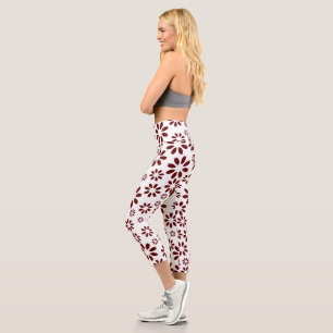 Leggings Capri Daisies mujeres sencillas y elegantes