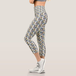 Leggings Capri Daisy Doodle En Tinta Y Acuarela
