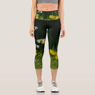 Leggings Capri Daisy Dream: Hermosa naturaleza floral