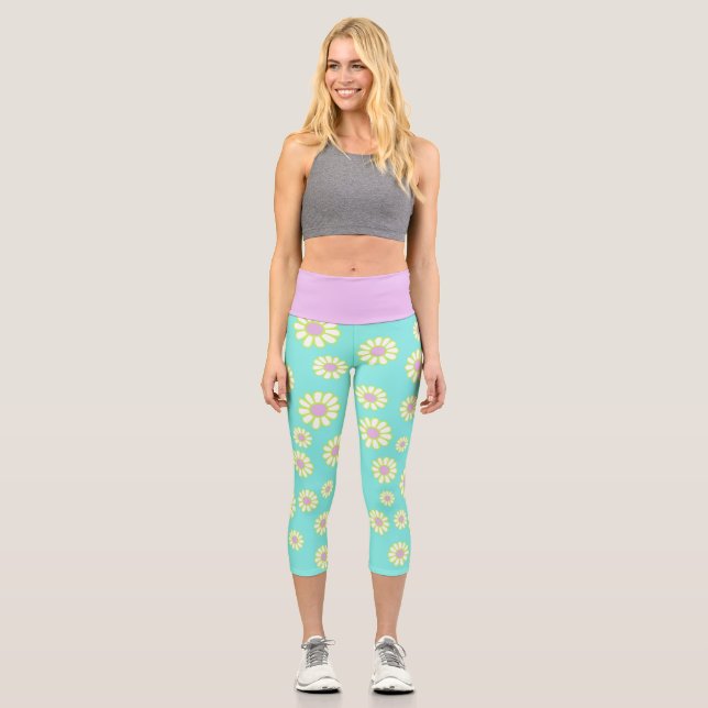 Leggings Capri Daisy Simple Aqua (Anverso)