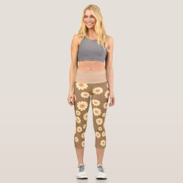 Leggings Capri Daisy Simple Brown