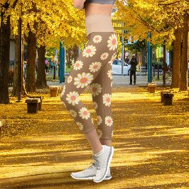 Leggings Capri Daisy Simple Brown