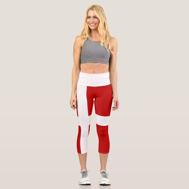 Leggings Capri Dannebrog bandera danesa (Anverso)