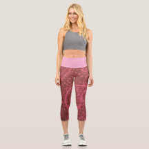Leggings Capri de cintura alta grandes rojos y ros