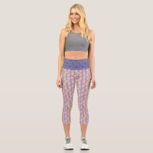 Leggings Capri de Cuadros con Estampado Mixto Past