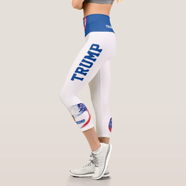 Leggings Capri de la águila estadounidense Trump 2 (Izquierda)