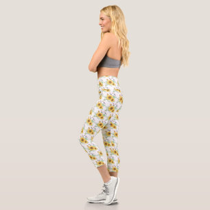 leggings capri de primavera de girasol