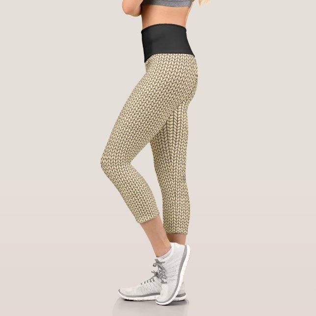 Leggings Capri de punto CREAM NEGRO (Izquierda)