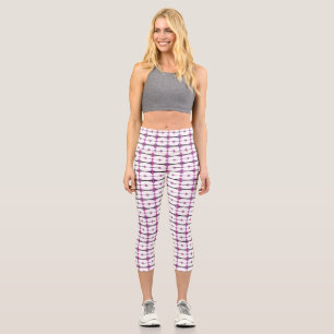 Leggings Capri Decoración Art Deco en rosa pastel