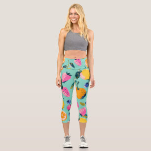 Leggings Capri Decoración de pared de cocina con patrón de frutas